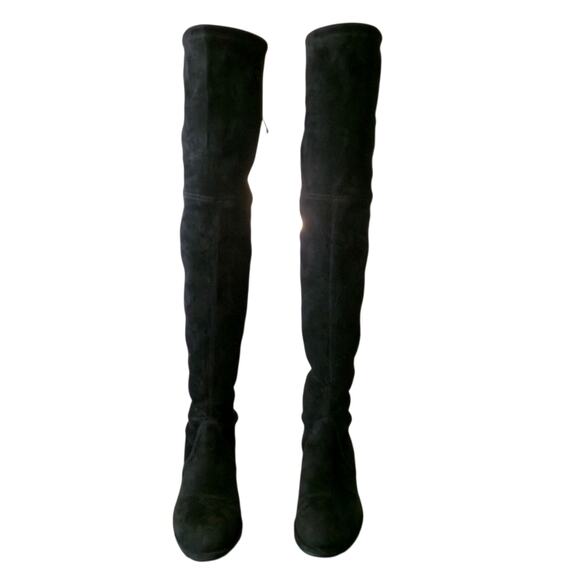 Stuart Weitzman Lowland Black Suede Over The Knee Boots Size 6M Timeless Classic - Picture 6 of 13